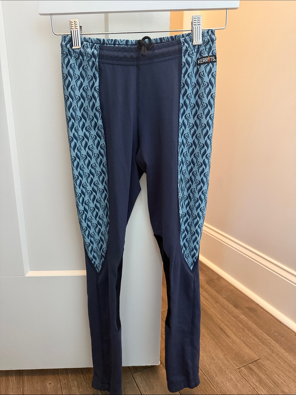 Kerrits Girls' Navy and Light Blue Patterned Riding Leggings